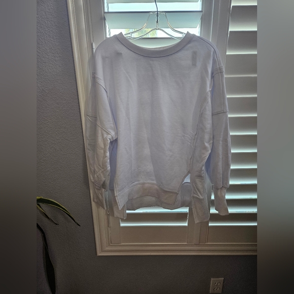 White Long Sleeve Sweatshirt Size Small - Picture 1 of 7